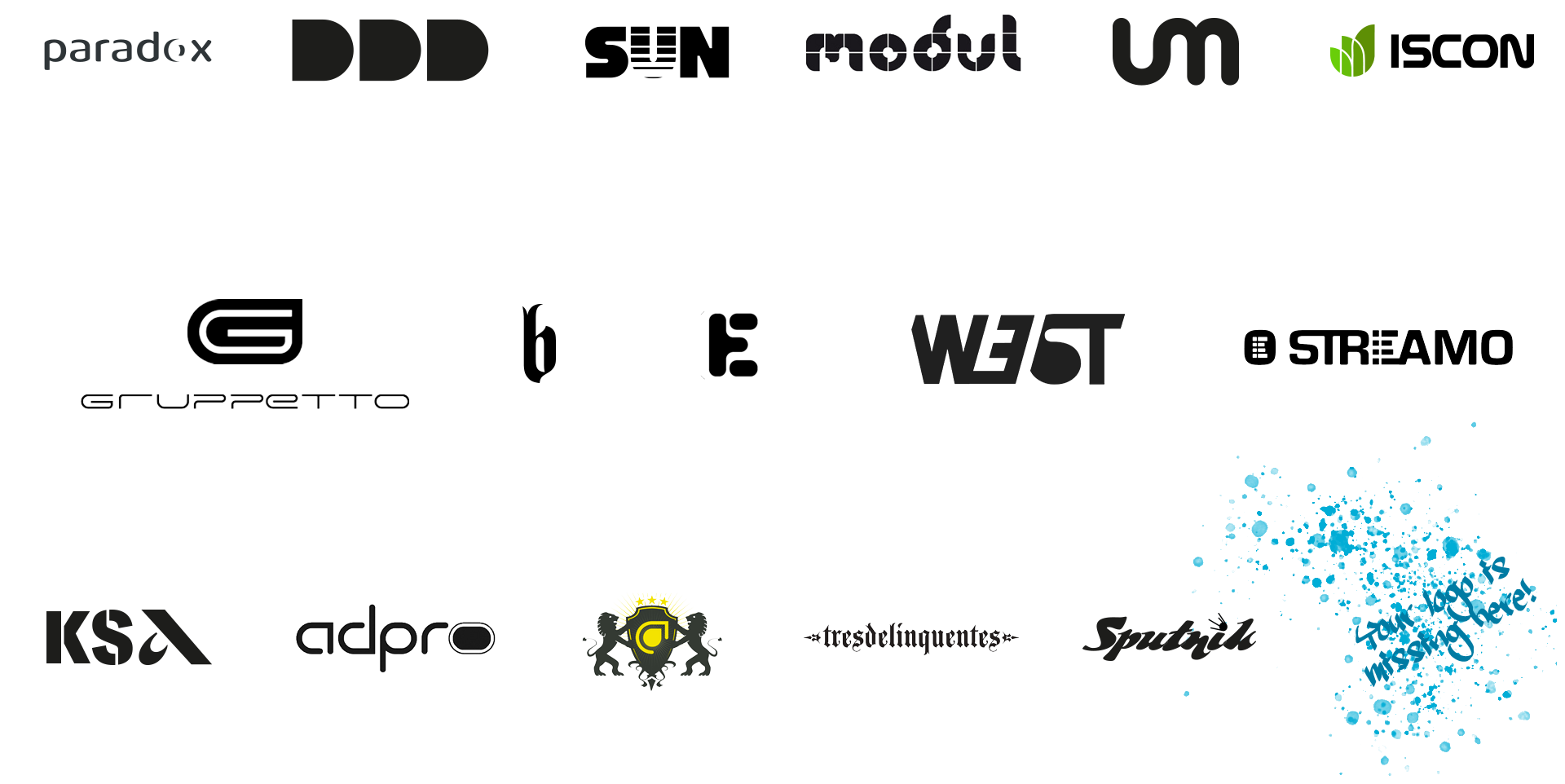 A collection of logos designed over the years by RNDM studio